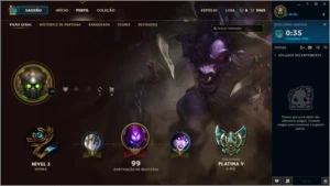 CONTA PLATINA 5 ,  MMR PLATINA 2  /HONRA NíVEL 3 - League of Legends LOL