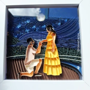 Quadro Pedido de Casamento em Quilling