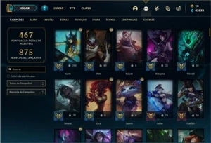 Conta prata 2 com 150 champs e 146 skins + 400k de Nami - League of Legends LOL