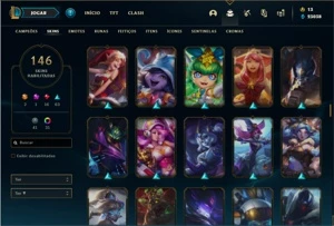 Conta prata 2 com 150 champs e 146 skins + 400k de Nami - League of Legends LOL
