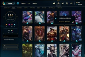 Conta prata 2 com 150 champs e 146 skins + 400k de Nami - League of Legends LOL