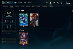 Conta prata 2 com 150 champs e 146 skins + 400k de Nami - League of Legends LOL