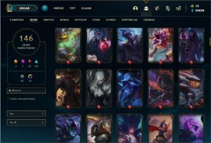 Conta prata 2 com 150 champs e 146 skins + 400k de Nami - League of Legends LOL