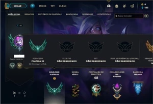 Conta Platina 3 com 41 Champs e 11 Skins + 1 Fragmento - League of Legends LOL