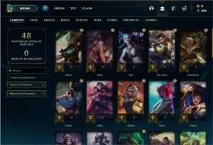 Conta Platina 3 com 41 Champs e 11 Skins + 1 Fragmento - League of Legends LOL