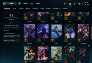 Conta Platina 3 com 41 Champs e 11 Skins + 1 Fragmento - League of Legends LOL