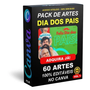 Pack Canva Dia dos Pais - 60 Artes Editáveis - Serviços Digitais