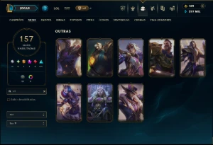 Prata 2 com TODOS os Champs e 157 Skins ( JG / TOP / ADC ) - League of Legends LOL