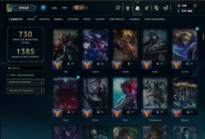Prata 2 com TODOS os Champs e 157 Skins ( JG / TOP / ADC ) - League of Legends LOL
