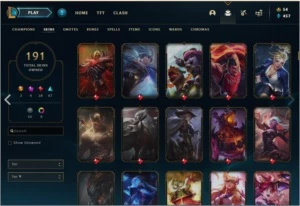Acc League of legends com skins raras + valorant skins