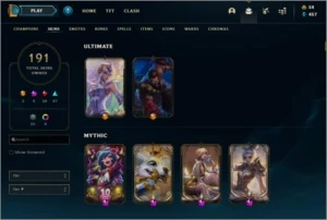 Acc League of legends com skins raras + valorant skins