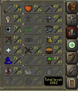 Conta Runescape OldSchool 1382 ttl 151 qp é ótimo bank RS