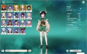 [NA] BARATO Ar 45 Venti DilucC1 Jean+E.Celestial+Falcão+mais - Genshin Impact