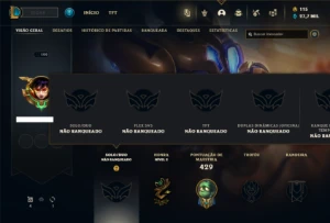 Unranked com 155 Champs e 490 Skins ( MAIN JG ) - League of Legends LOL