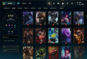 Unranked com 155 Champs e 490 Skins ( MAIN JG ) - League of Legends LOL