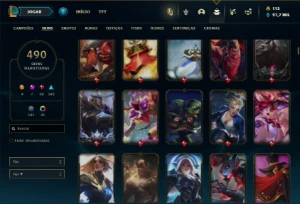 Unranked com 155 Champs e 490 Skins ( MAIN JG ) - League of Legends LOL