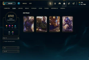 Unranked com 155 Champs e 490 Skins ( MAIN JG ) - League of Legends LOL