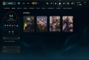 Diamante 4 com 100 Champs e 24 Skins - League of Legends LOL