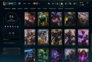 Diamante 4 com 100 Champs e 24 Skins - League of Legends LOL