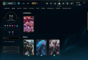 Diamante 4 com 100 Champs e 24 Skins - League of Legends LOL