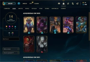 Conta ouro 4 com 43 Champs e 14 Skins + 2 Fragmentos - League of Legends LOL