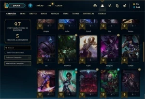 Conta ouro 4 com 43 Champs e 14 Skins + 2 Fragmentos - League of Legends LOL