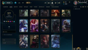 [League of Legends] Conta com 27 skins + 42 nos espólios LOL