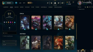 [League of Legends] Conta com 27 skins + 42 nos espólios LOL
