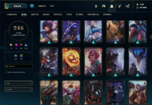 Conta ouro 3 com TODOS os champs e 246 Skins + 3 Prestigios - League of Legends LOL