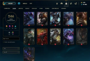 Conta ouro 3 com TODOS os champs e 246 Skins + 3 Prestigios - League of Legends LOL