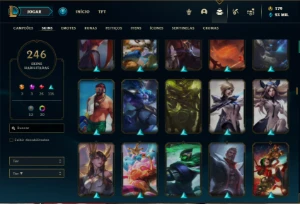 Conta ouro 3 com TODOS os champs e 246 Skins + 3 Prestigios - League of Legends LOL