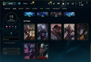 Prata 4 com 55 Champs e 18 Skins + 1 Fragmento - League of Legends LOL