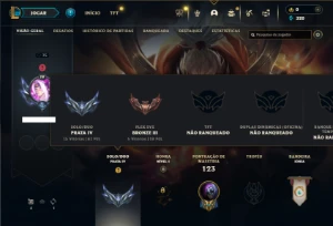 Prata 4 com 55 Champs e 18 Skins + 1 Fragmento - League of Legends LOL