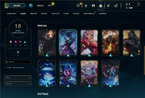 Prata 4 com 55 Champs e 18 Skins + 1 Fragmento - League of Legends LOL