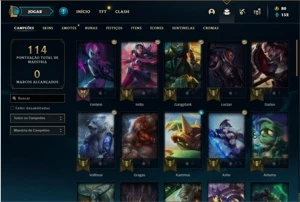 Conta prata 4 com 46 Champs e 23 Skins + 1 Fragmento - League of Legends LOL