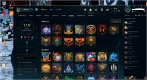 Conta unranked nivel 158, 42 skins, 27 emotes, 119 icones - League of Legends LOL