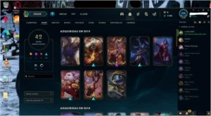 Conta unranked nivel 158, 42 skins, 27 emotes, 119 icones - League of Legends LOL