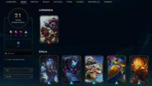 Conta League of Legends Full Acesso - 27 Champs e 21 Skins LOL