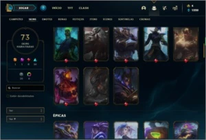 Conta ouro 4 com 81 champs e 73 skins + 60 Espolios - League of Legends LOL