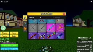 Conta Blox Fruits com foice, rifle ácido, para iniciantes - Roblox