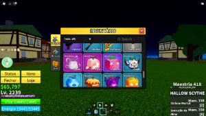 Conta Blox Fruits com foice, rifle ácido, para iniciantes - Roblox