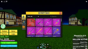 Conta Blox Fruits com foice, rifle ácido, para iniciantes - Roblox