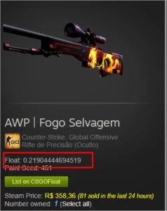 Skin de CsGo - AWP WildFire FT - Counter Strike