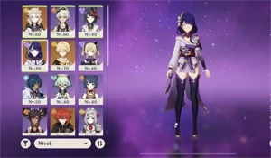 Ar38. Raiden + cortadora de grama, albedo, Diluc e harpa - Genshin Impact