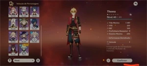 Conta com Raiden Shogun, Yae Miko, Venti e Thoma C6. - Genshin Impact