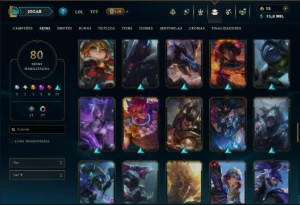Prata 3 com TODOS os Champs e 80 Skins ( Mais de 50 Jogos ) - League of Legends LOL