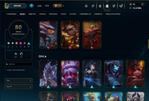 Prata 3 com TODOS os Champs e 80 Skins ( Mais de 50 Jogos ) - League of Legends LOL