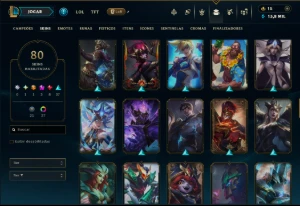 Prata 3 com TODOS os Champs e 80 Skins ( Mais de 50 Jogos ) - League of Legends LOL