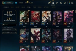 Conta platina 3 com 145 Champs e 132 Skins + 1 Prestigio - League of Legends LOL