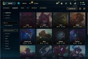 Conta platina 3 com 145 Champs e 132 Skins + 1 Prestigio - League of Legends LOL